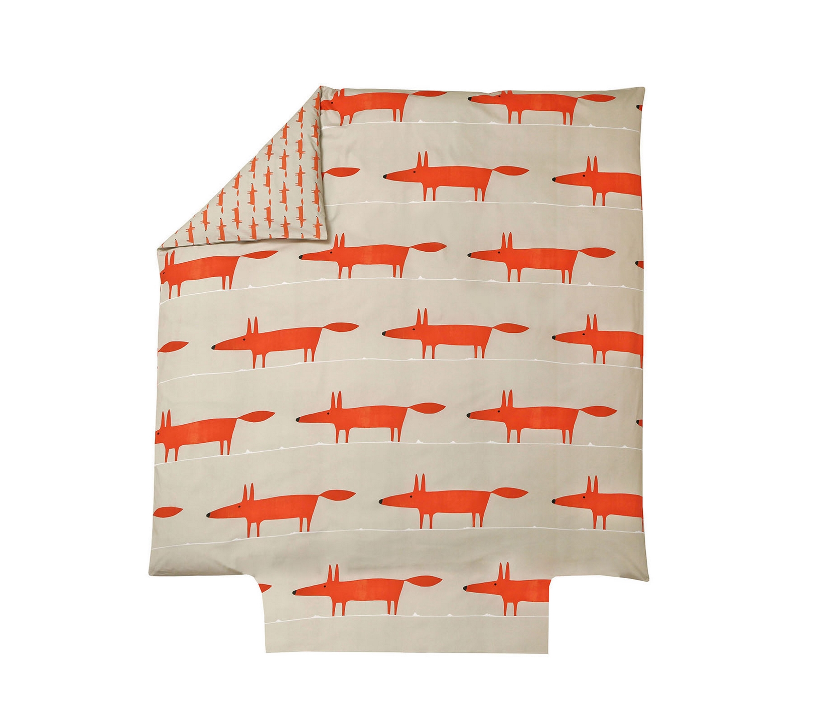 HOUSSE DE COUETTE MR FOX MANDARINE 