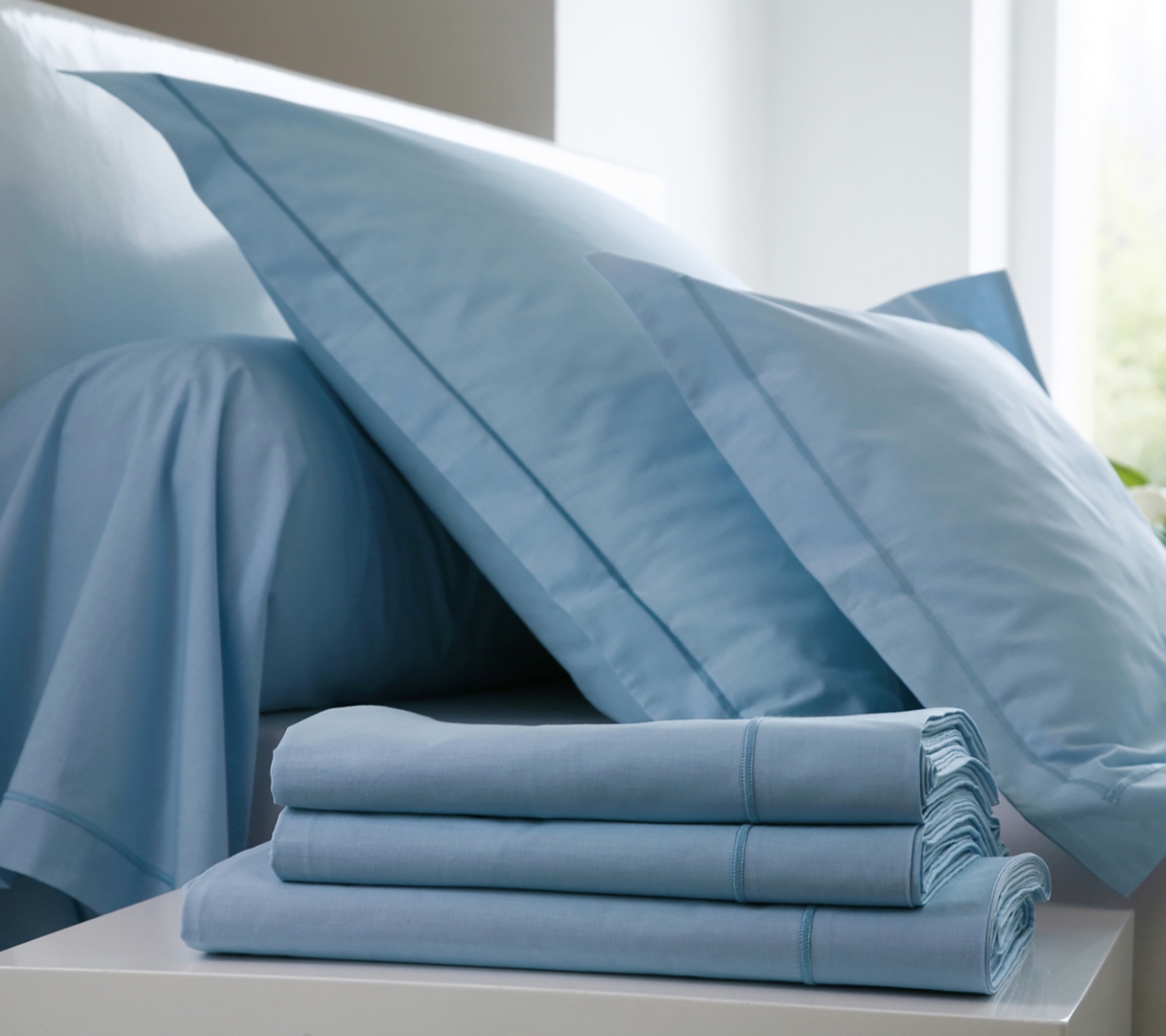 ENSEMBLE UNI COTON BLEU CIEL 