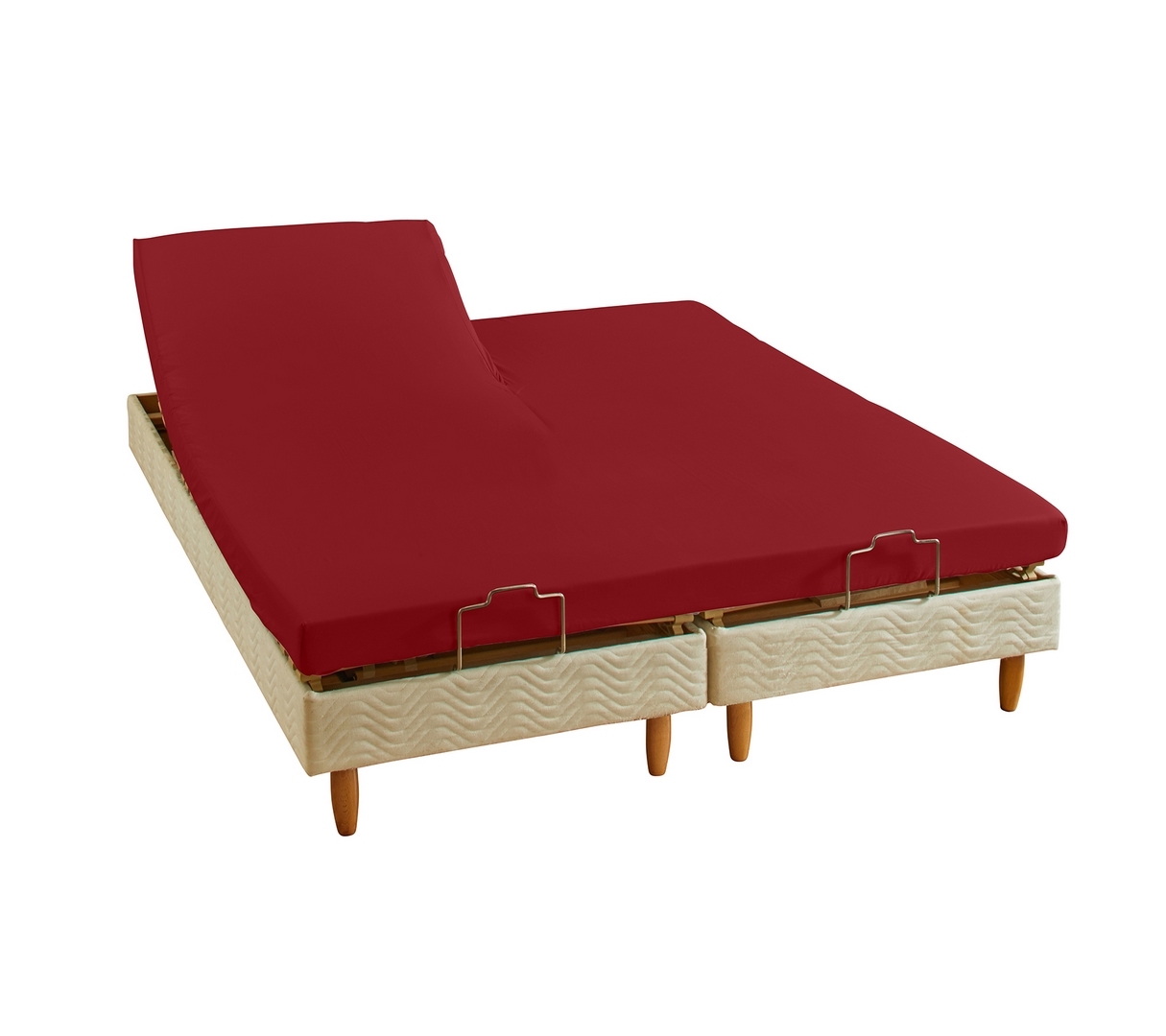 DRAP HOUSSE 2 TÊTES UNI PERCALE RUBIS 