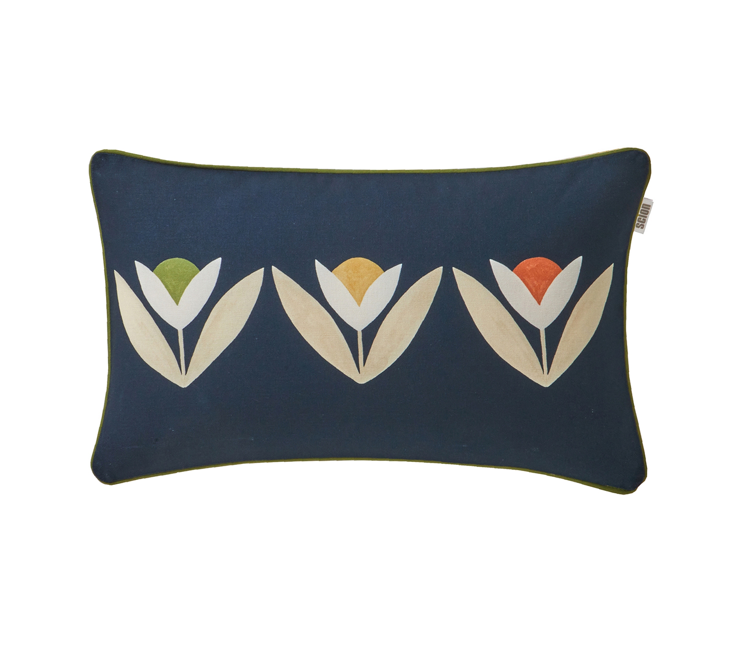 ENSEMBLE ENVELOPPE COUSSIN TULIPES NUIT 