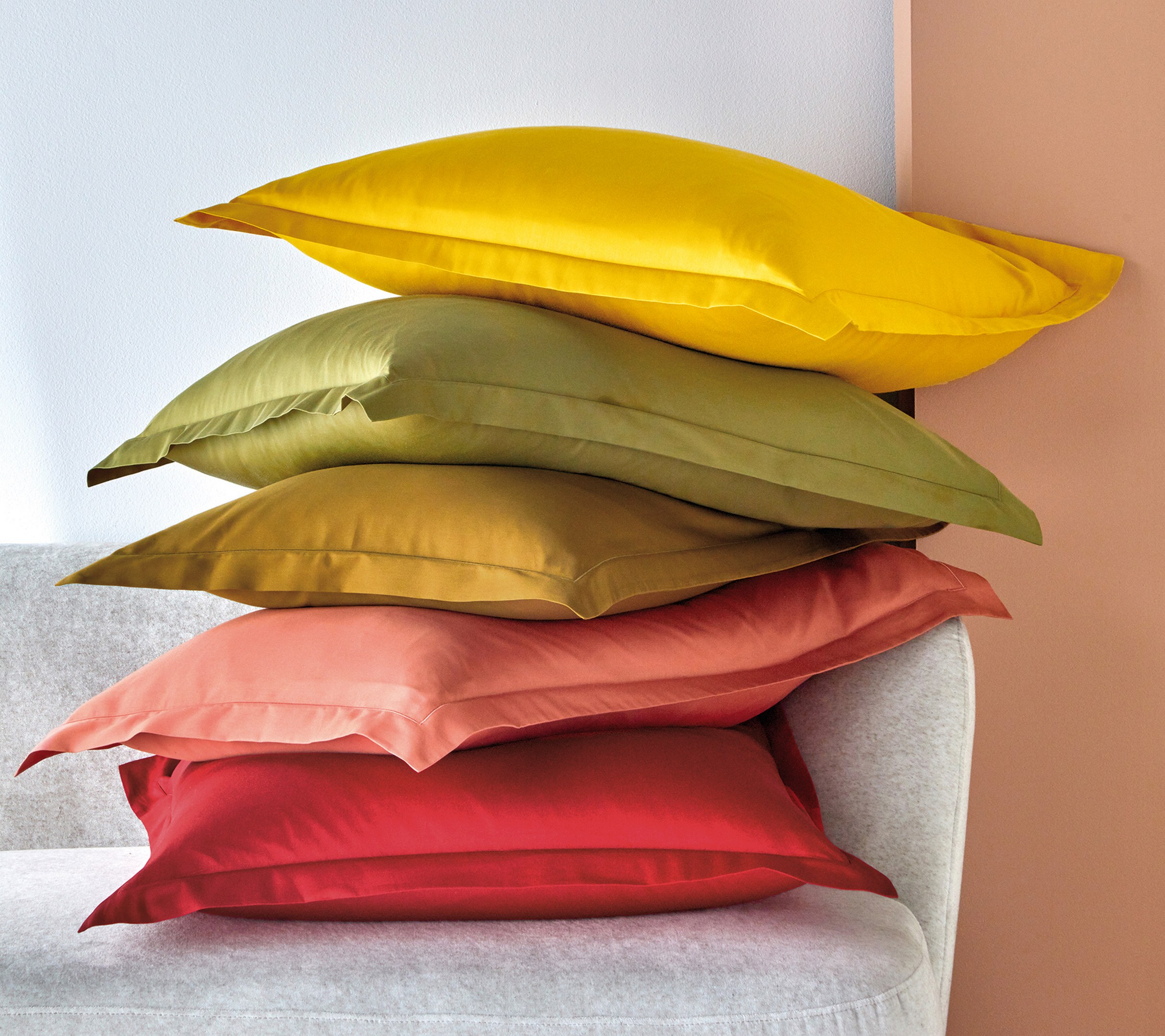 HOUSSE DE COUETTE UNI SATIN JAUNE IMPERIAL 