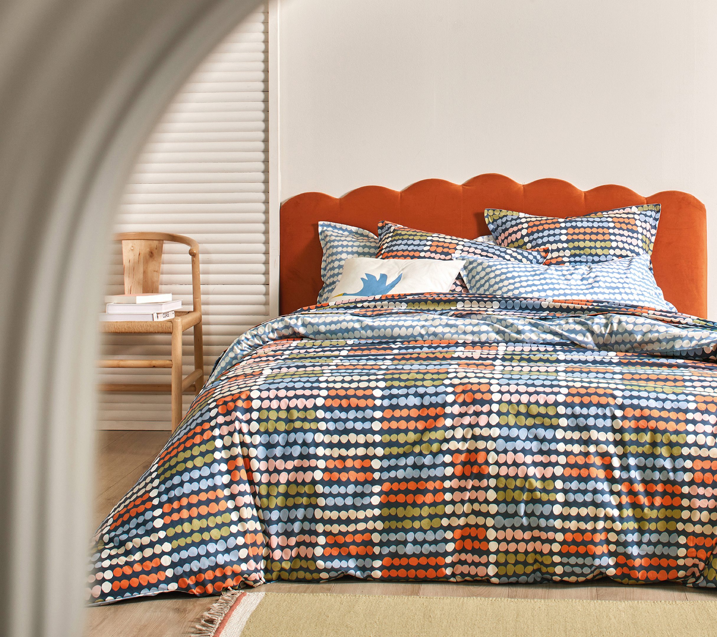 HOUSSE DE COUETTE DOTS BLEU CELESTE 