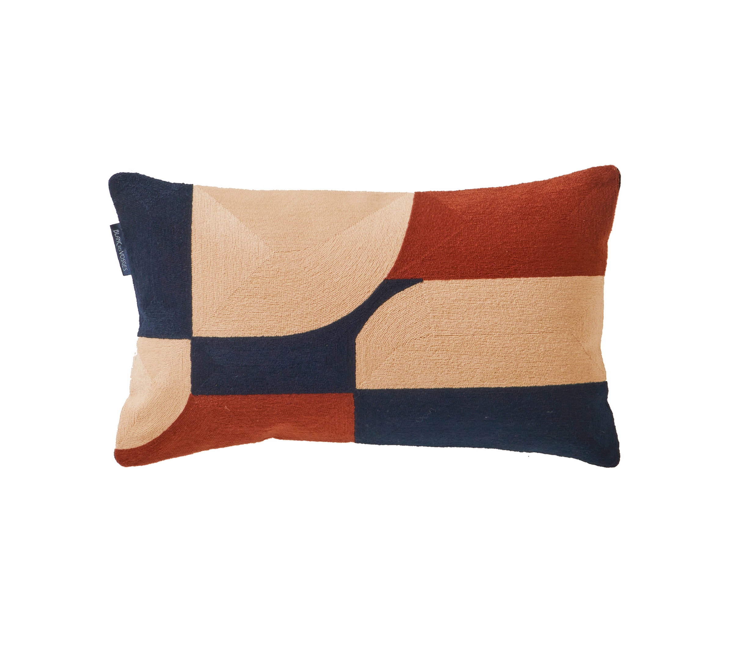 Coussin dcoratif Graphico Terra Cota Blanc des Vosges 30x50