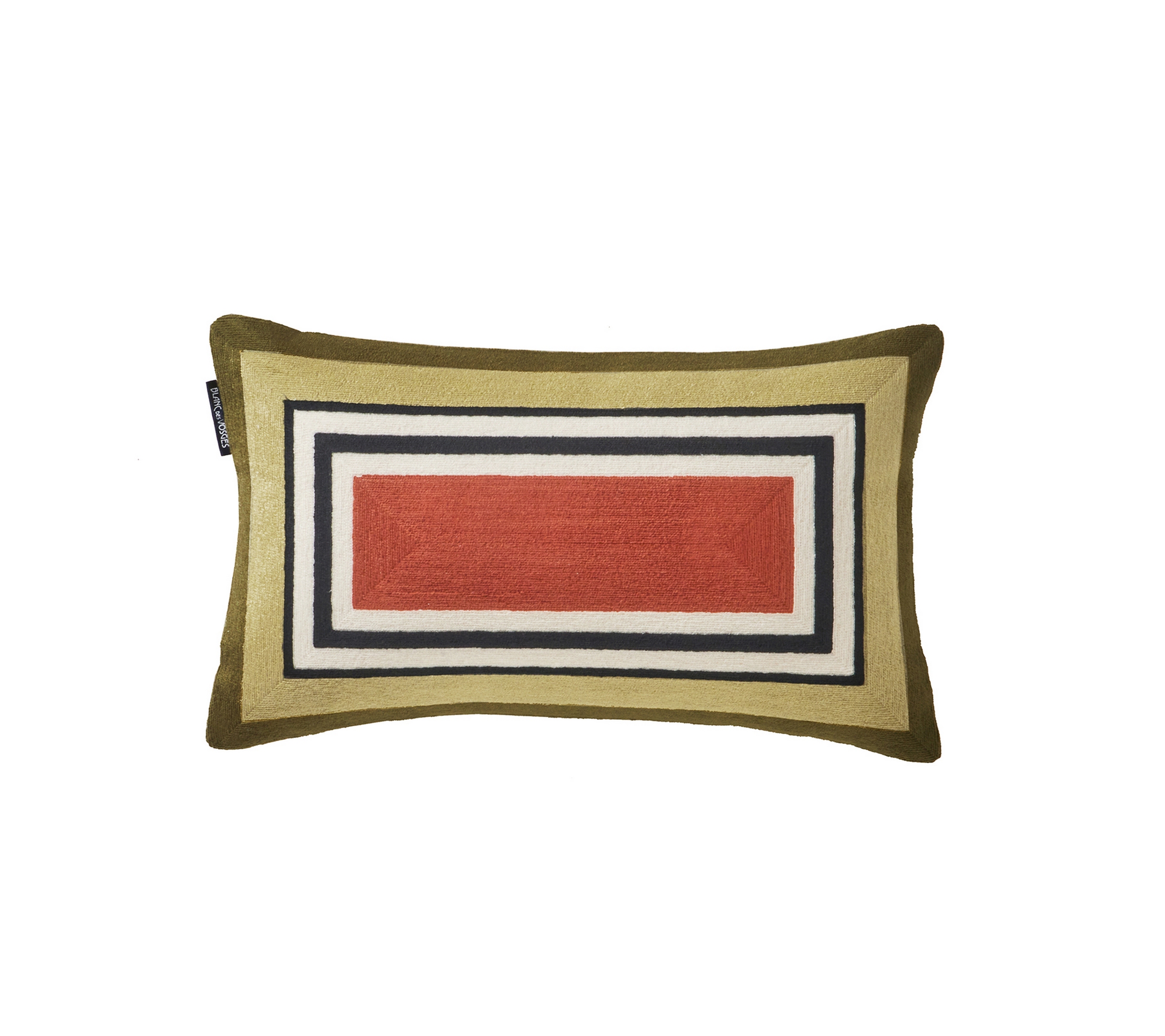 Coussin dcoratif Prisme Kaki Blanc des Vosges 30x50