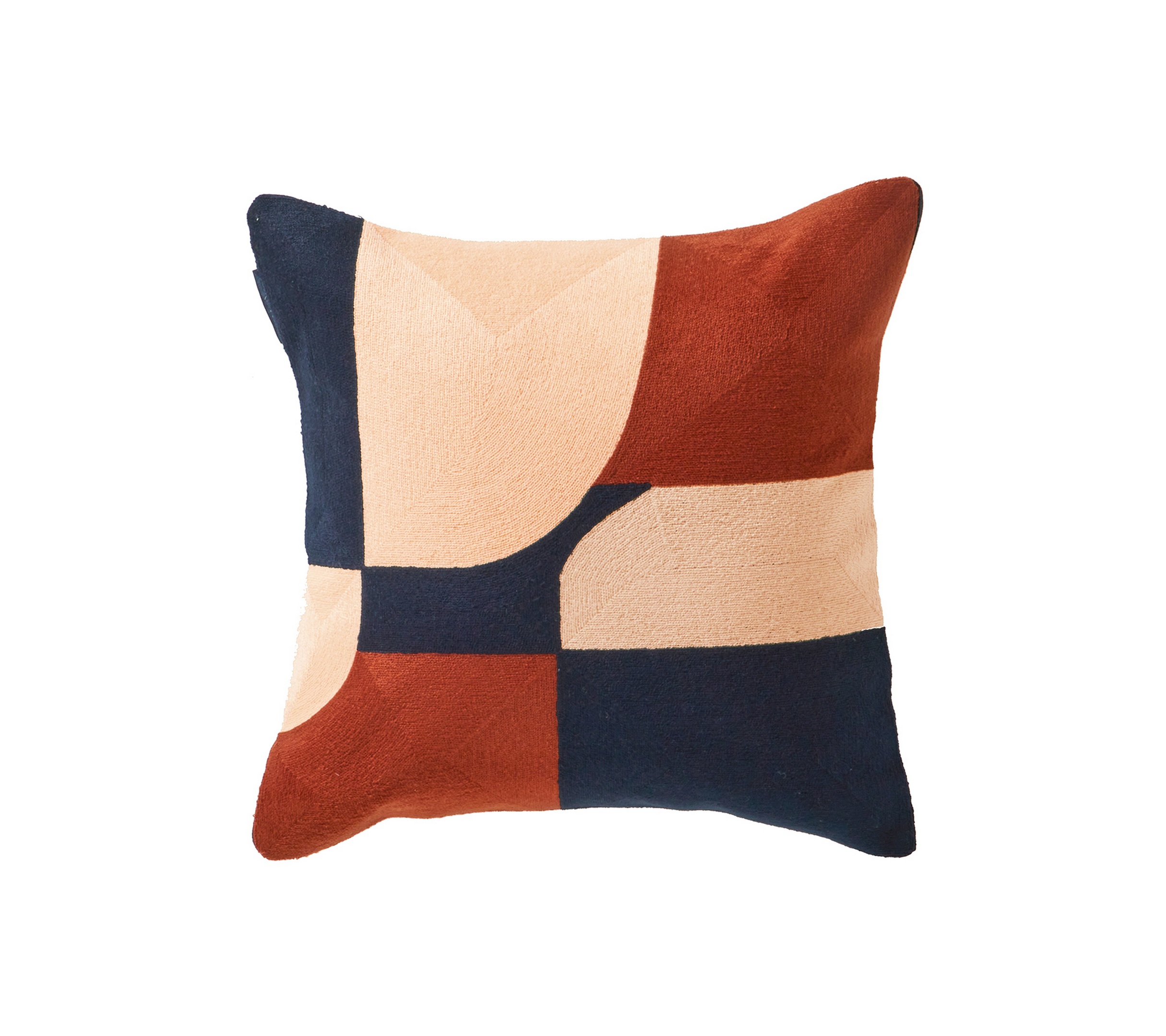 Coussin dcoratif Graphico Terra Cota Blanc des Vosges 45x45